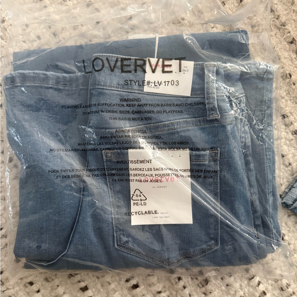 BRAND NEW LOVERVET BY VERVET HI RISE FULL PALAZZO JEANS